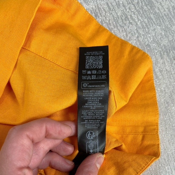 ASOS Design High Neck Swing Mini Linen Dress in Orange, size 4, NWT! - Picture 6 of 8